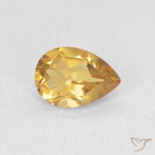0.69 ct Golden Citrine Stone, Natural Citrine in Pear Facet Shape for Sale