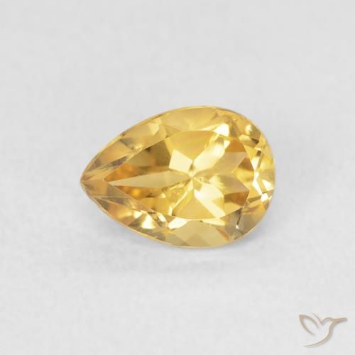 0.77ct Natural Golden Citrine, Pear Shape, VVS