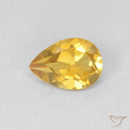 0.66ct Natural Golden Citrine, Pear Shape, VVS