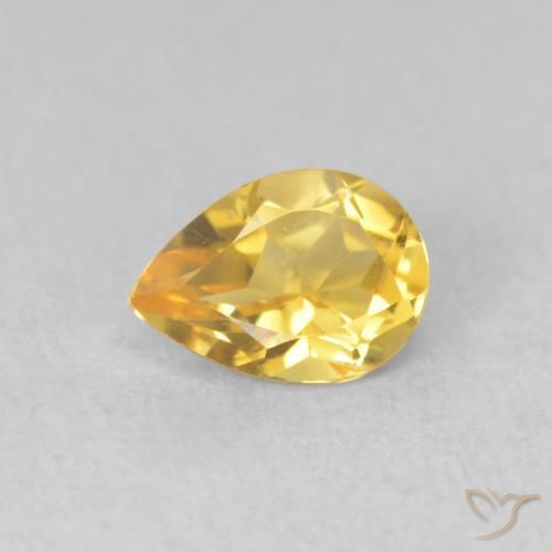 0.68ct Natural Golden Citrine, Pear Shape, VVS
