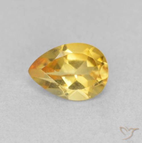 0.69ct Natural Golden Citrine, Pear Shape, VVS