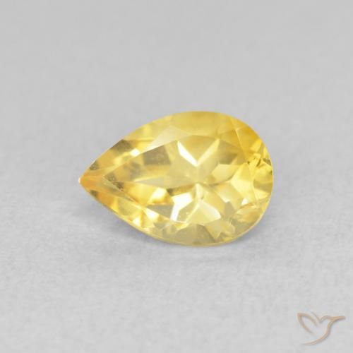 0.68ct Natural Golden Orange Citrine, Pear Shape, VVS