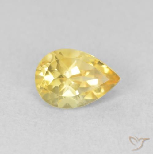 0.68 ct Golden Citrine Stone, Natural Citrine in Pear Facet Shape for Sale