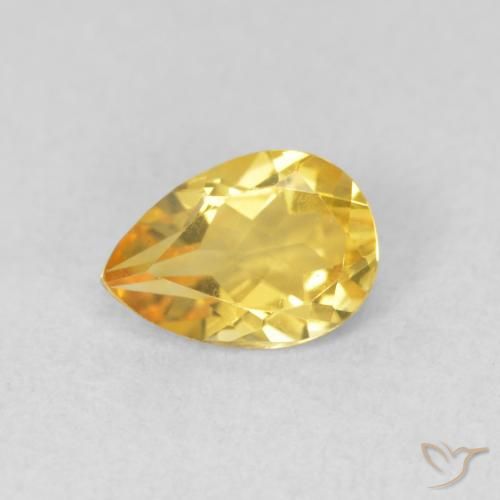 0.62ct Natural Golden Citrine, Pear Shape, VVS