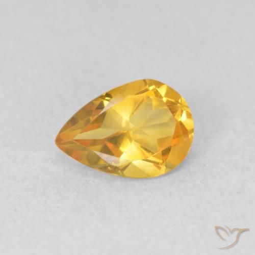 0.64ct Natural Golden Citrine, Pear Shape, VVS