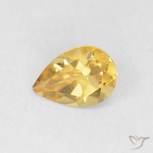 0.61ct Natural Golden Citrine, Pear Shape, VVS