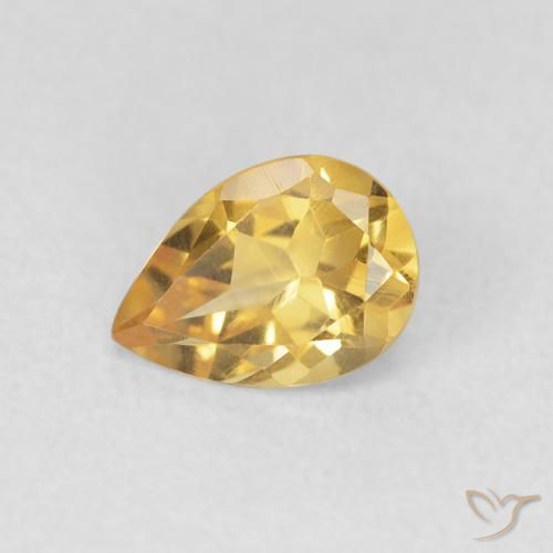 0.70ct Natural Golden Citrine, Pear Shape, VVS