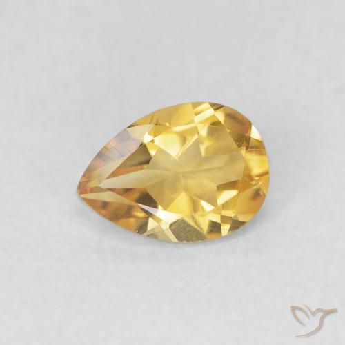 0.67ct Natural Golden Citrine, Pear Shape, VVS, Photo A
