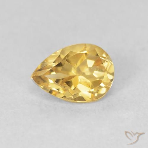 0.76ct Natural Golden Citrine, Pear Shape, VVS