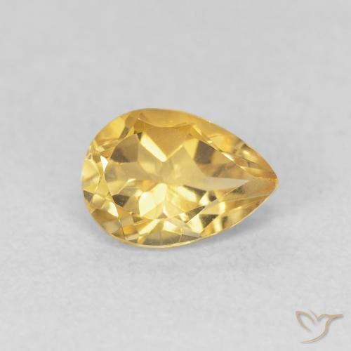 0.76 ct Golden Citrine Stone, Natural Citrine in Pear Facet Shape for Sale
