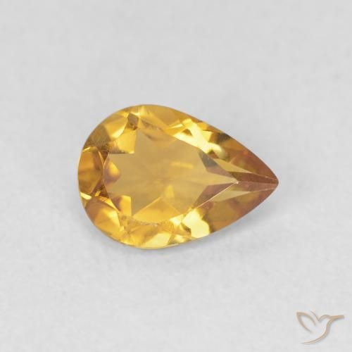 0.60 ct Golden Citrine Stone, Natural Citrine in Pear Facet Shape for Sale
