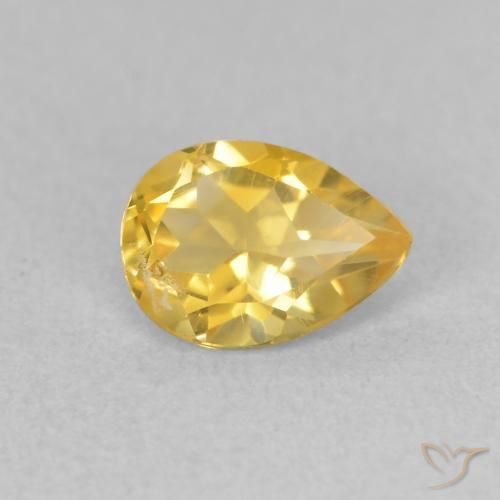 0.69 ct Golden Citrine Stone, Natural Citrine in Pear Facet Shape for Sale