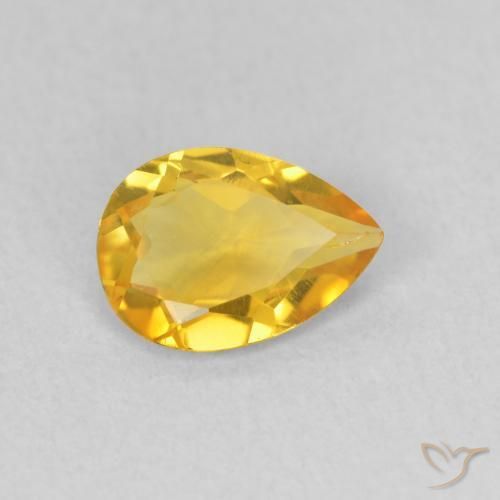 0.61 ct Golden Citrine Stone, Natural Citrine in Pear Facet Shape for Sale