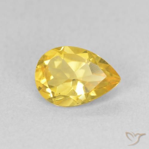0.69 ct Golden Citrine Stone, Natural Citrine in Pear Facet Shape for Sale