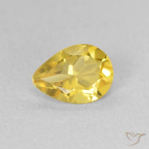 0.61 ct Golden Citrine Gemstone, Citrine Gem in Pear Facet Shape for Sale.