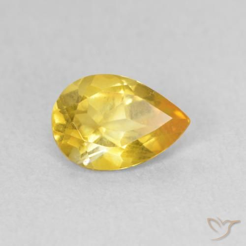 0.60 ct Golden Citrine Stone, Natural Citrine in Pear Facet Shape for Sale