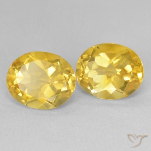 6.90 ctw Golden Citrine Stones, Natural Citrine in Oval Facet Shape for Sale
