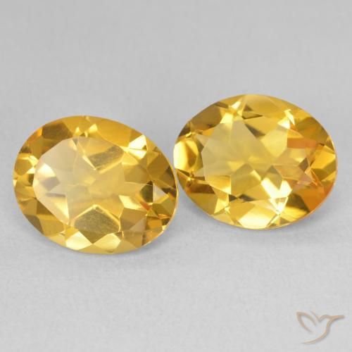 6.38 ctw Golden Citrine Stones, Natural Citrine in Oval Facet Shape for Sale