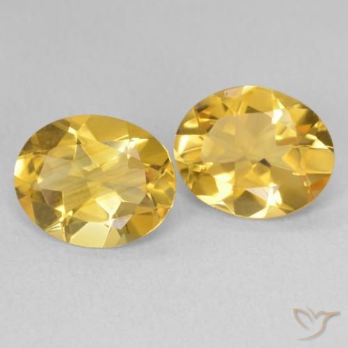 5.60 ctw Golden Citrine Stones, Natural Citrine in Oval Facet Shape for Sale