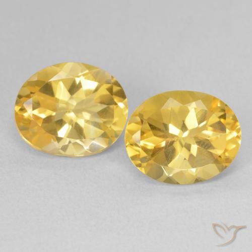 6.60 ctw Golden Citrine Gemstones, Citrine Gems in Oval Facet Shape for Sale.