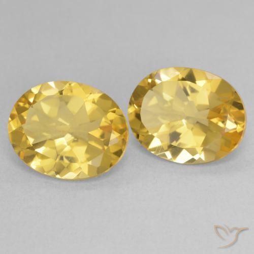 6.41 ctw Golden Citrine Stones, Natural Citrine in Oval Facet Shape for Sale