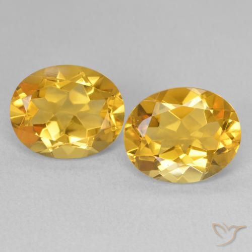 6.58 ctw Golden Citrine Gemstones, Citrine Gems in Oval Facet Shape for Sale.