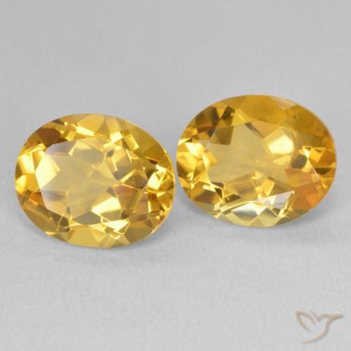 6.58 ctw Golden Citrine Stones, Natural Citrine in Oval Facet Shape for Sale