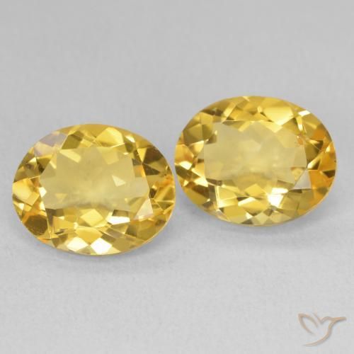 6.17 ctw Golden Citrine Stones, Natural Citrine in Oval Facet Shape for Sale