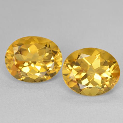 7.68 ct Yellow Citrine, 11.2 x 9.1 mm Oval Cut From Brazil, Photo A