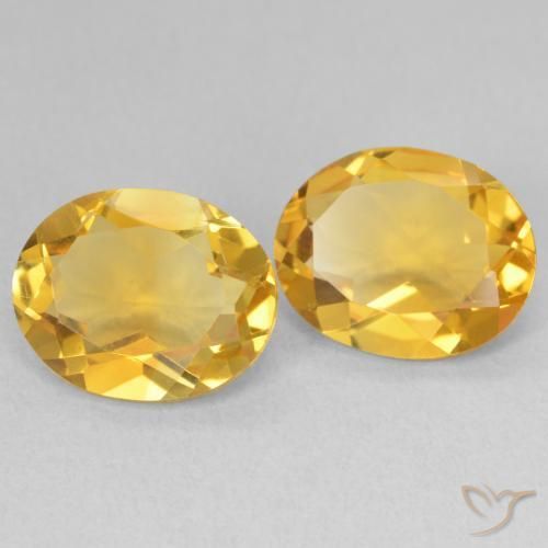 5.81 ctw Golden Citrine Stones, Natural Citrine in Oval Facet Shape for Sale