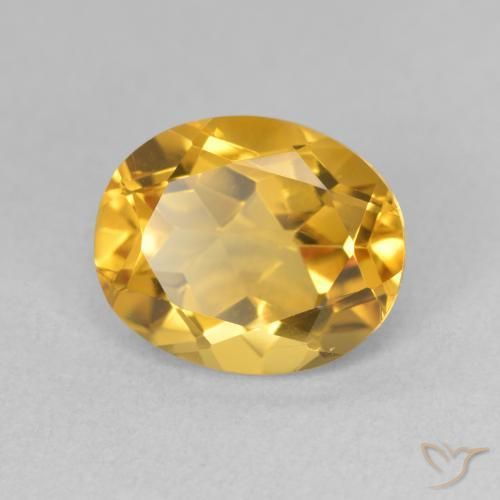 3.55 ct Golden Citrine Stone, Natural Citrine in Oval Facet Shape for Sale