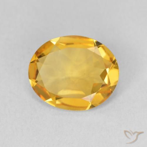 2.57 ct Golden Citrine Stone, Natural Citrine in Oval Facet Shape for Sale