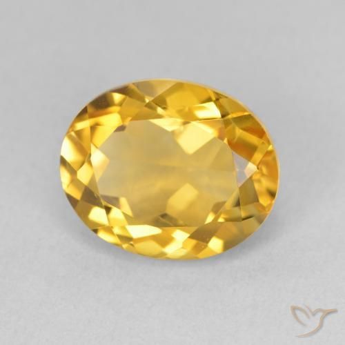 3.87 ct Golden Citrine Stone, Natural Citrine in Oval Facet Shape for Sale