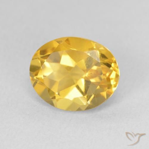 3.42 ct Golden Citrine Stone, Natural Citrine in Oval Facet Shape for Sale