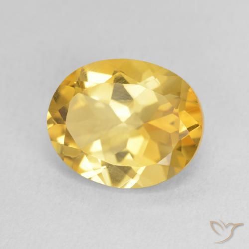 3.52 ct Golden Citrine Stone, Natural Citrine in Oval Facet Shape for Sale