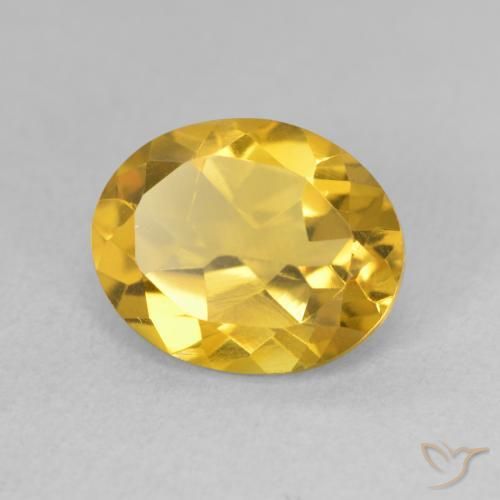 3.08 ct Golden Citrine Stone, Natural Citrine in Oval Facet Shape for Sale