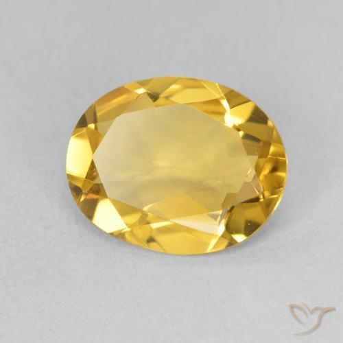 2.53 ct Golden Citrine Stone, Natural Citrine in Oval Facet Shape for Sale