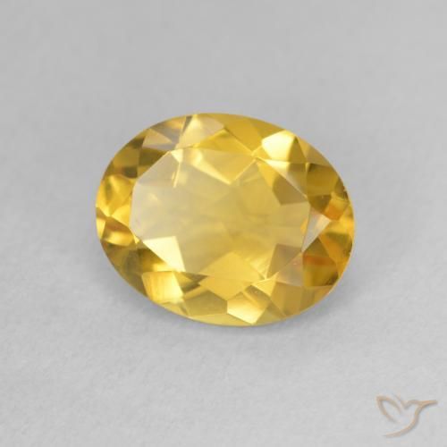 2.44 ct Golden Citrine Stone, Natural Citrine in Oval Facet Shape for Sale