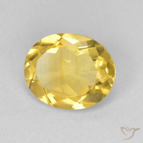 3.17 ct Golden Citrine Stone, Natural Citrine in Oval Facet Shape for Sale