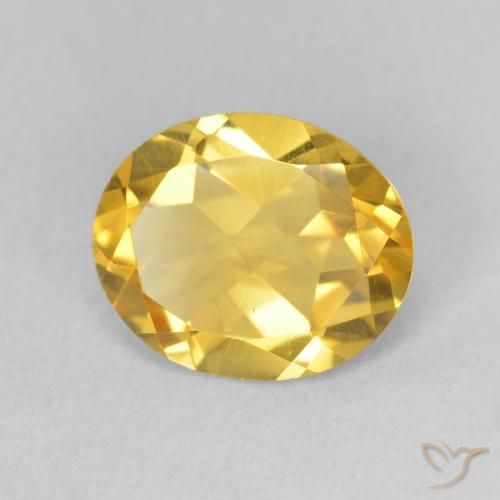 2.95 ct Golden Citrine Stone, Natural Citrine in Oval Facet Shape for Sale