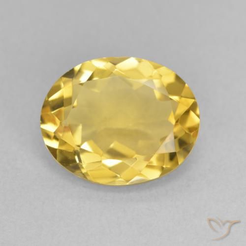 2.94ct Natural Medium Golden Citrine, Oval, Translucent