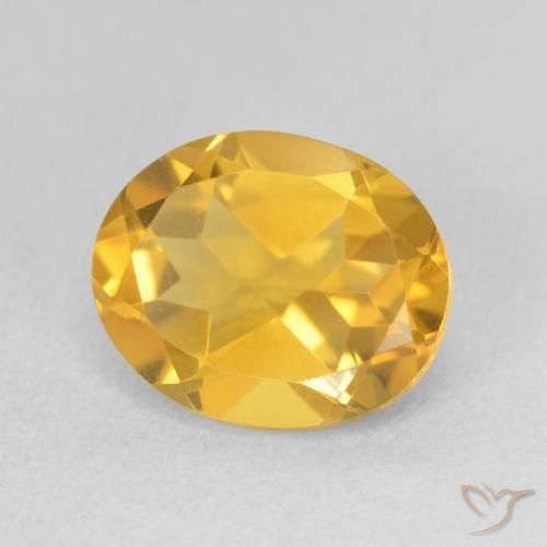 3.27 ct Golden Citrine Stone, Natural Citrine in Oval Facet Shape for Sale
