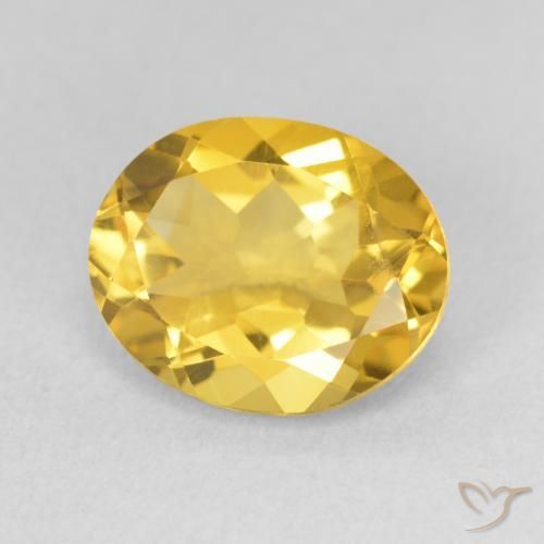 3.10 ct Golden Citrine Stone, Natural Citrine in Oval Facet Shape for Sale