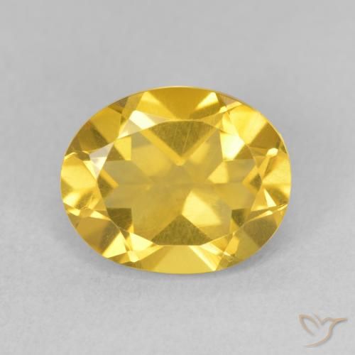 3.17ct Natural Medium Golden Citrine, Oval, VS, Photo A