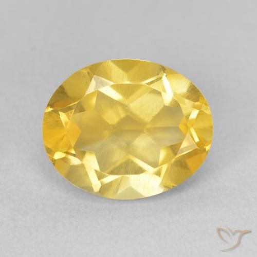3.26ct Natural Medium Golden Citrine, Oval, VS