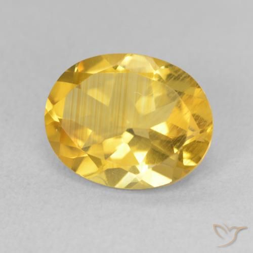 3.18 ct Golden Citrine Stone, Natural Citrine in Oval Facet Shape for Sale