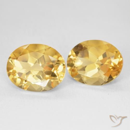 7.30 ctw Golden Citrine Stones, Natural Citrine in Oval Facet Shape for Sale