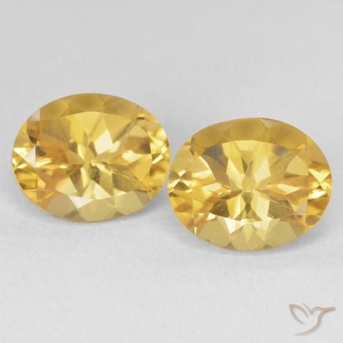 7.2 ct Yellow Citrine, 11.1 x 9.1 mm Oval Cut From Brazil, Photo A