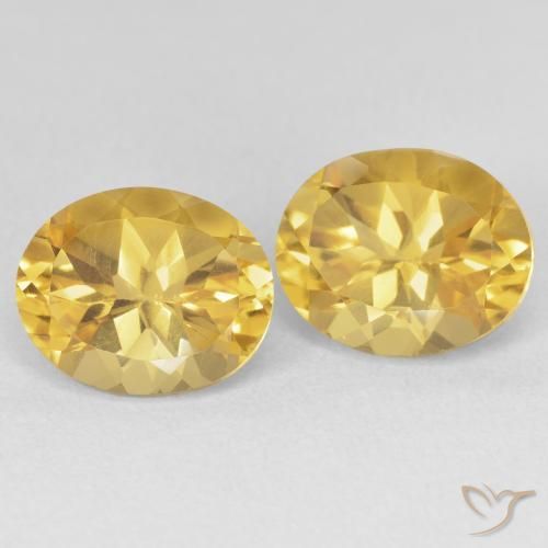 7.20 ctw Golden Citrine Stones, Natural Citrine in Oval Facet Shape for Sale