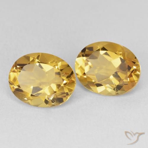 6.87 ctw Golden Citrine Stones, Natural Citrine in Oval Facet Shape for Sale